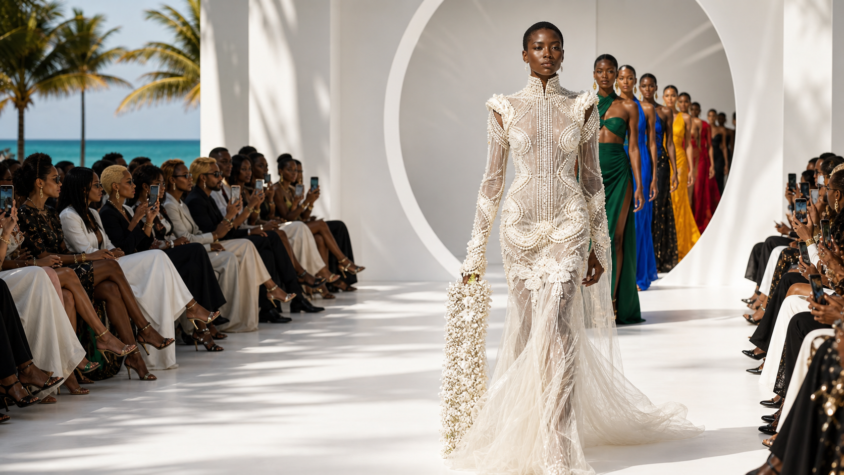 Jamrock Fashion Week runway overlooking the Caribbean sea